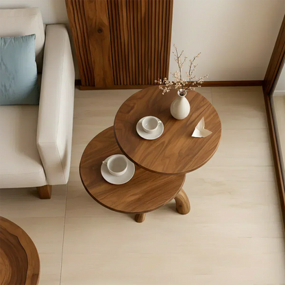 Solid Wood Accent Table Set – Modern Sculptural Branchform Design - Woodenecho