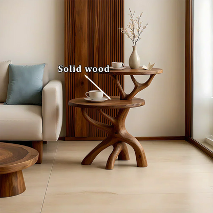 Solid Wood Accent Table Set – Modern Sculptural Branchform Design - Woodenecho