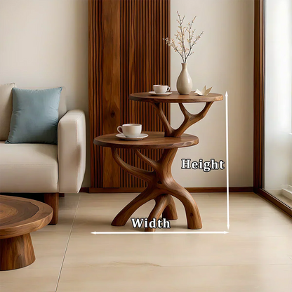 Solid Wood Accent Table Set – Modern Sculptural Branchform Design - Woodenecho