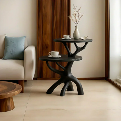 Solid Wood Accent Table Set – Modern Sculptural Branchform Design - Woodenecho