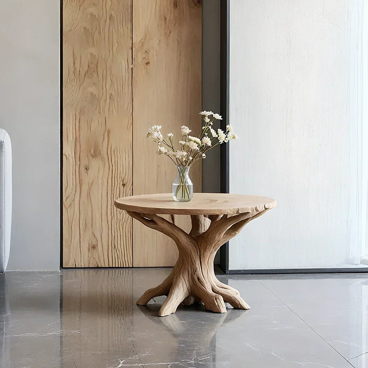 Solid Wood Center Table – Modern Sculptural Rootform Design - Woodenecho
