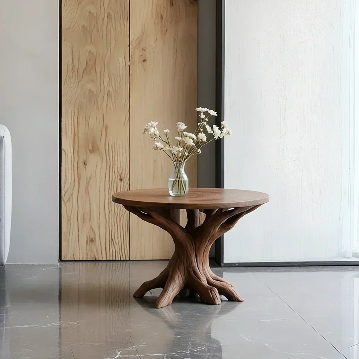 Solid Wood Center Table – Modern Sculptural Rootform Design - Woodenecho