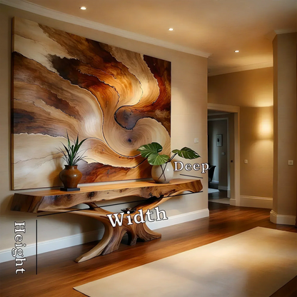 Solid Wood Console Table with Live Edge Design - Elitegemse