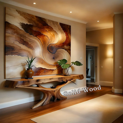 Solid Wood Console Table with Live Edge Design - Elitegemse