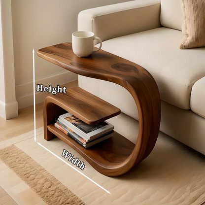Solid Wood End Table – Modern Sculptural Flowform - Woodenecho