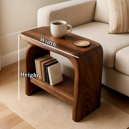 Solid Wood End Table – Modern Sculptural Flowform - Woodenecho