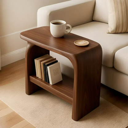 Solid Wood End Table – Modern Sculptural Flowform - Woodenecho