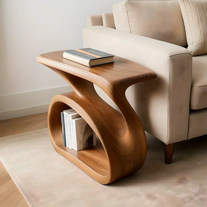 Solid Wood End Table – Organic Modern Harmony - Woodenecho
