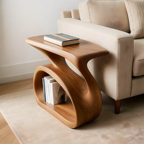 Solid Wood End Table – Organic Modern Harmony - Woodenecho
