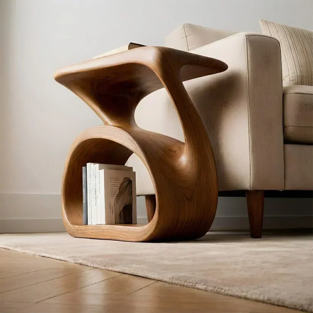 Solid Wood End Table – Organic Modern Harmony - Woodenecho