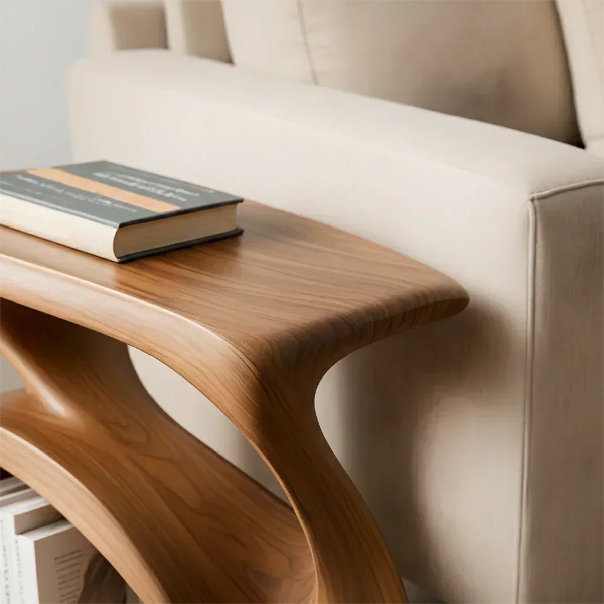 Solid Wood End Table – Organic Modern Harmony - Woodenecho