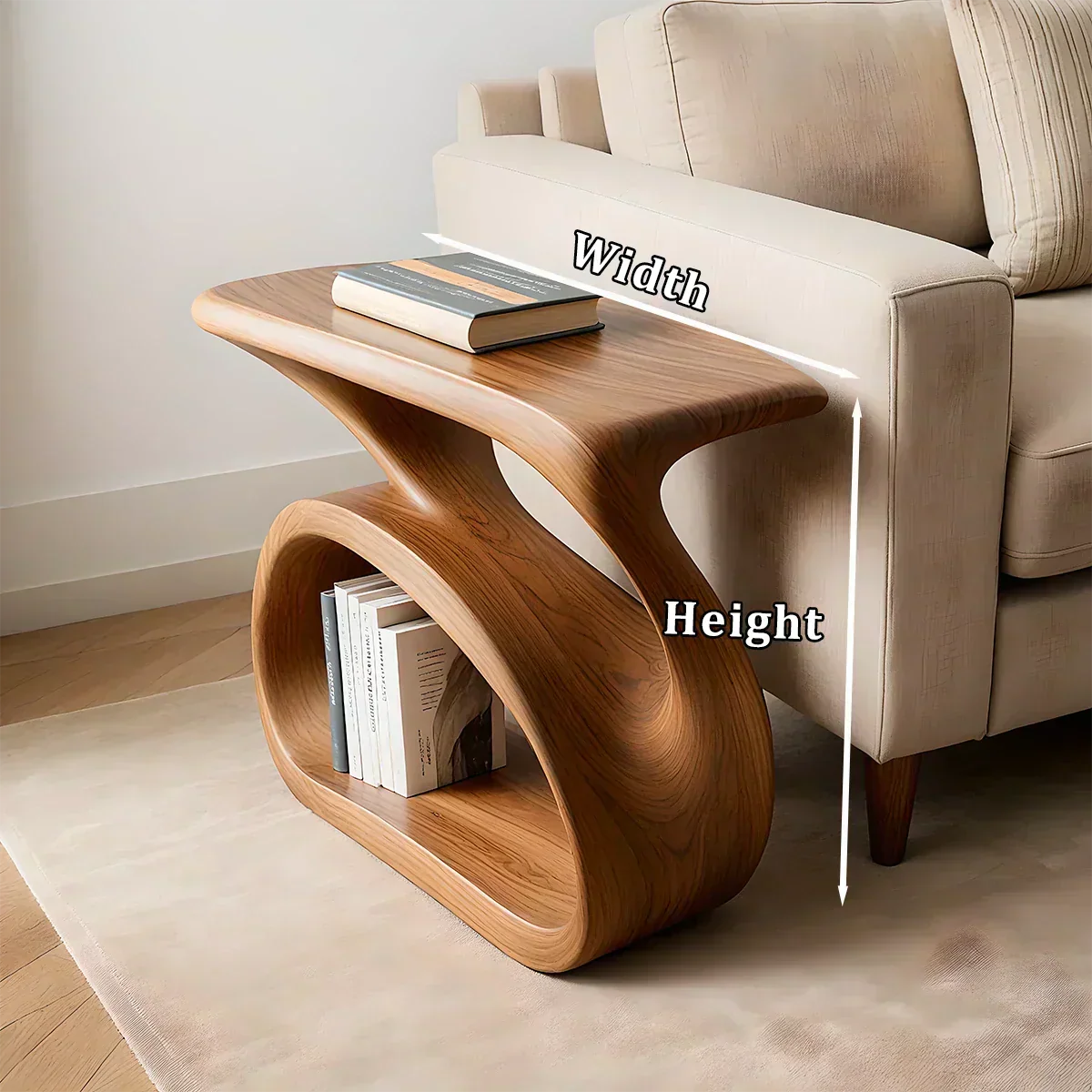 Solid Wood End Table – Organic Modern Harmony - Woodenecho