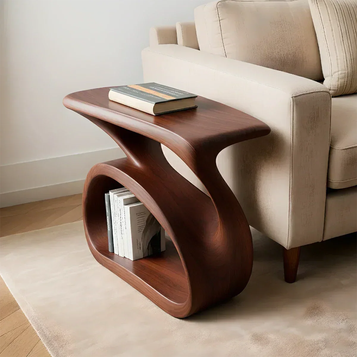 Solid Wood End Table – Organic Modern Harmony - Woodenecho