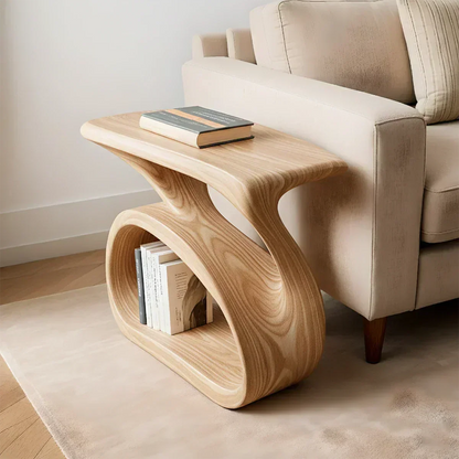Solid Wood End Table – Organic Modern Harmony - Woodenecho