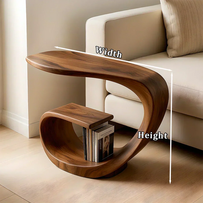 Solid Wood End Table – Sculptural Rustic Elegance - Woodenecho