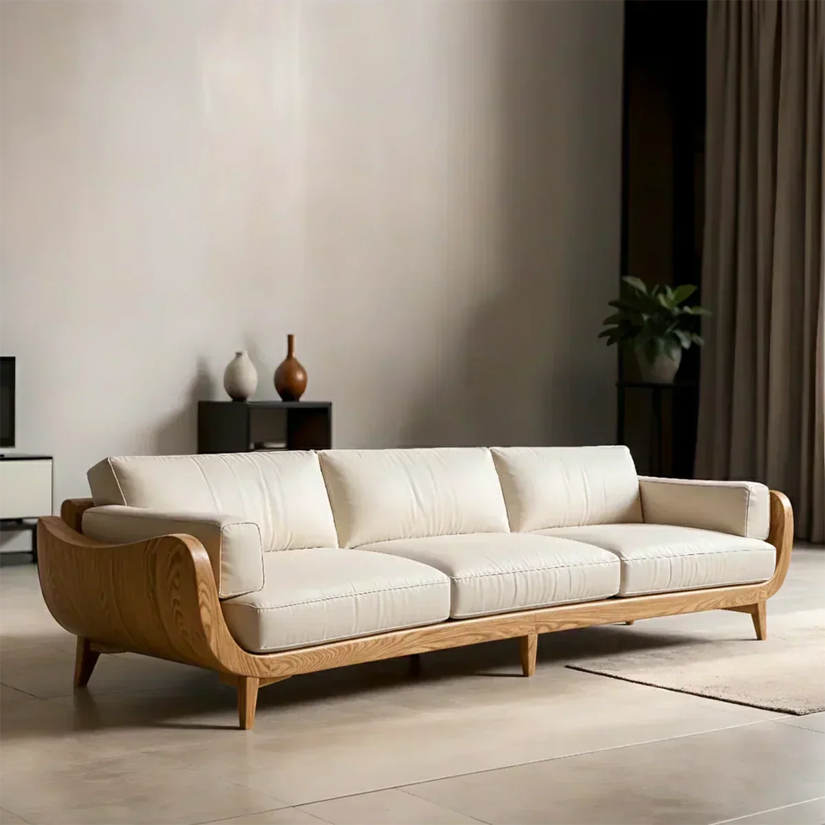 Solid Wood Sofa – Modern Classic Grace Reimagined - Woodenecho