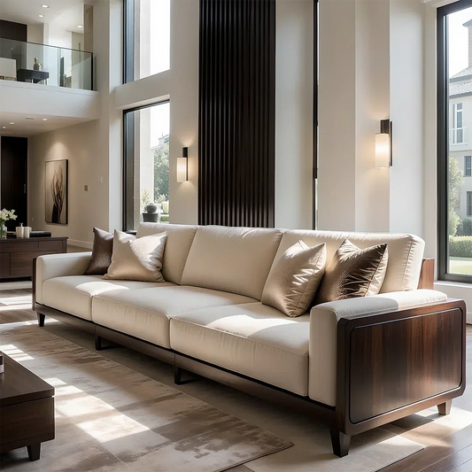 Solid Wood Sofa – Modern Minimalist Elegance - Elitegemse