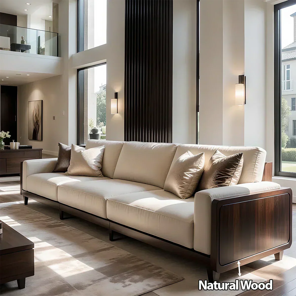 Solid Wood Sofa – Modern Minimalist Elegance - Woodenecho