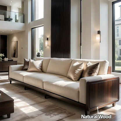 Solid Wood Sofa – Modern Minimalist Elegance - Woodenecho