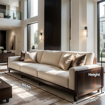 Solid Wood Sofa – Modern Minimalist Elegance - Woodenecho