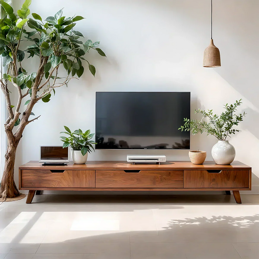 Solid Wood TV Stand – Modern Minimalist Architectural Design - Elitegemse