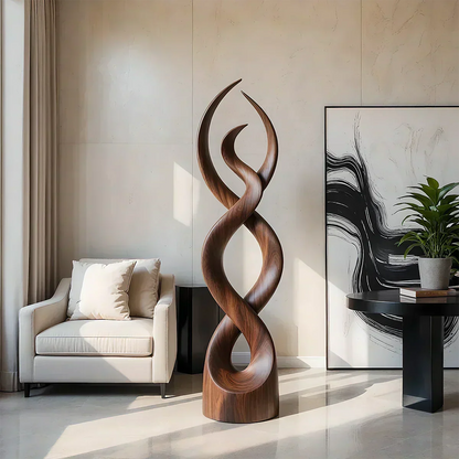 Twisted Harmony Abstract Sculpture for Modern Interiors - Woodenecho