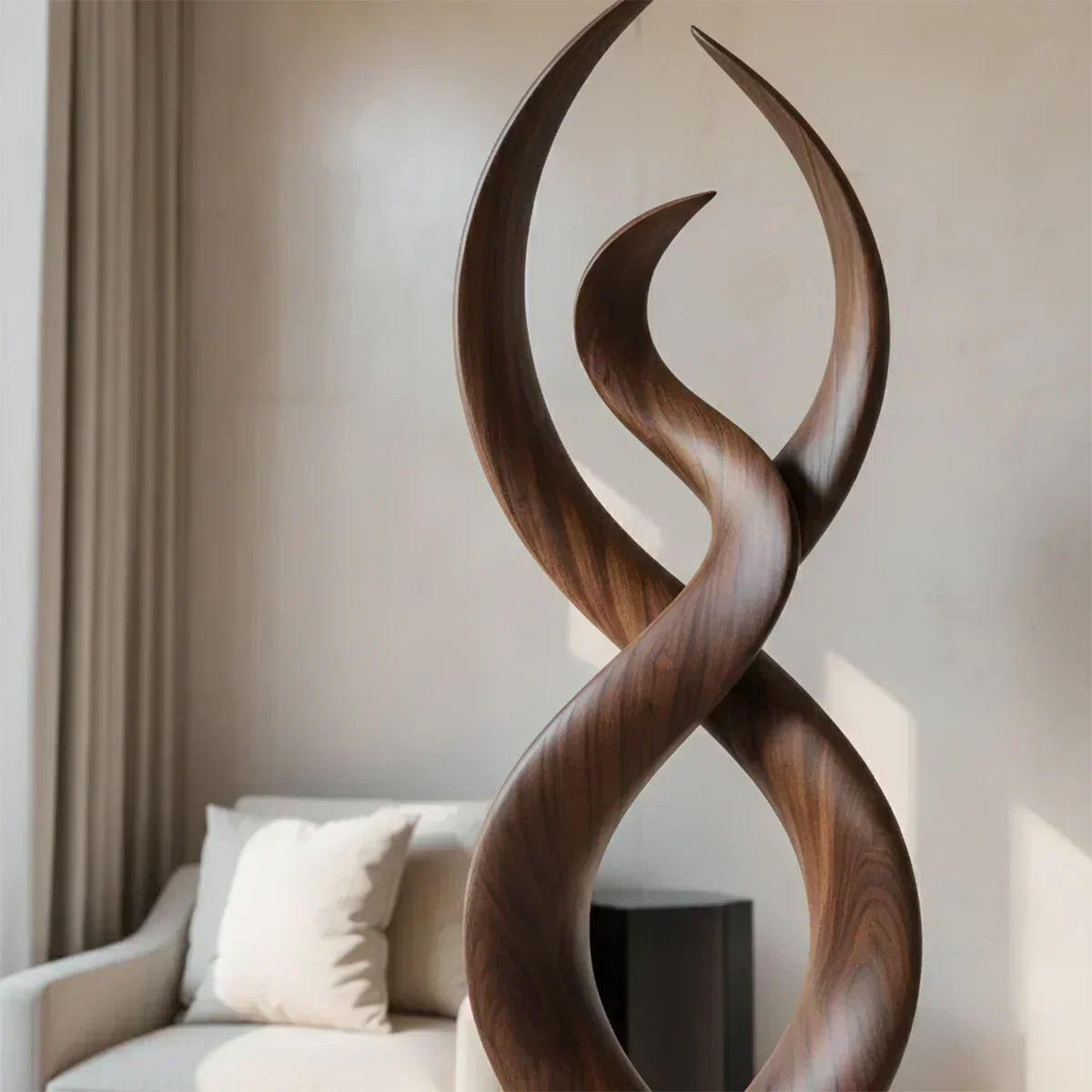Twisted Harmony Abstract Sculpture for Modern Interiors - Woodenecho