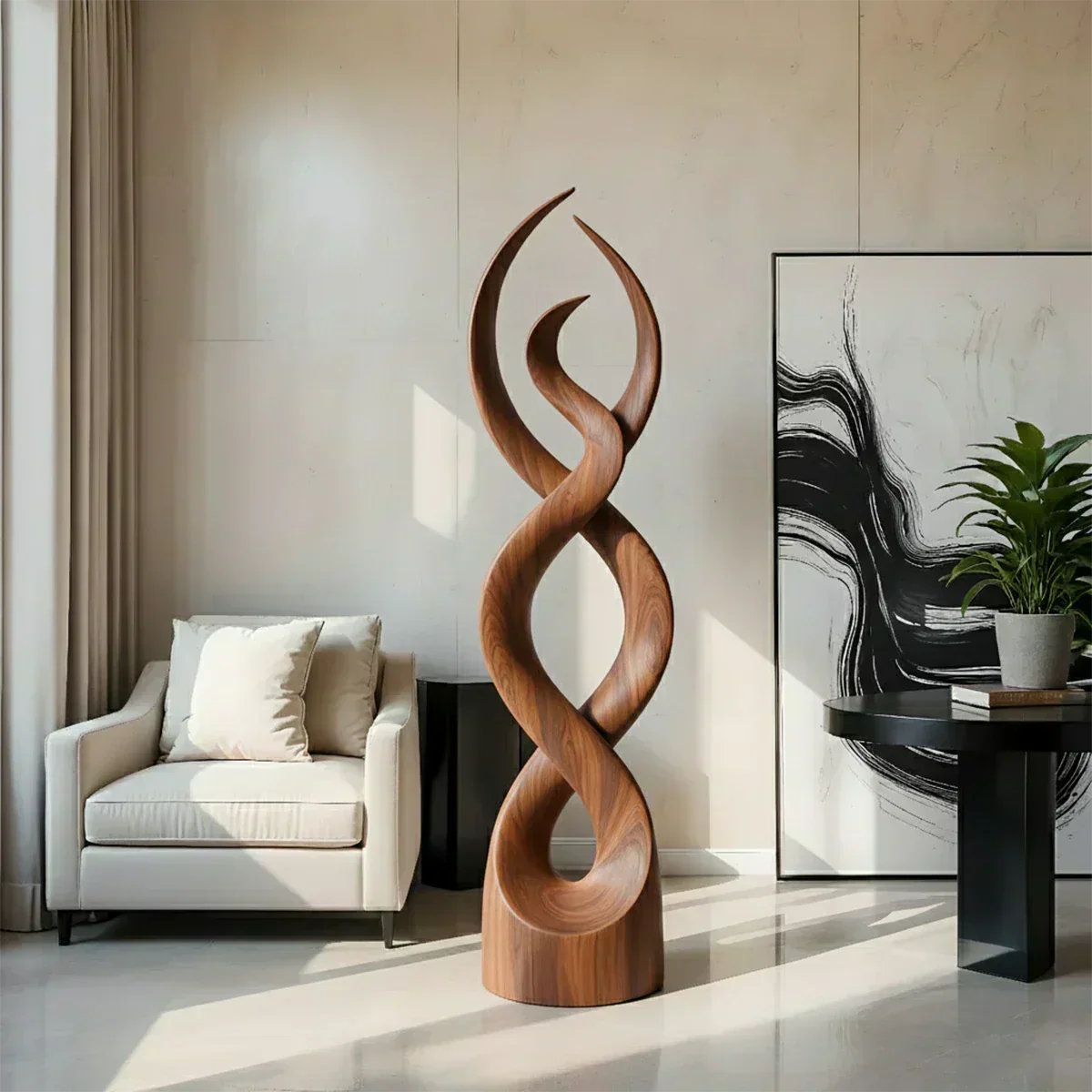 Twisted Harmony Abstract Sculpture for Modern Interiors - Woodenecho