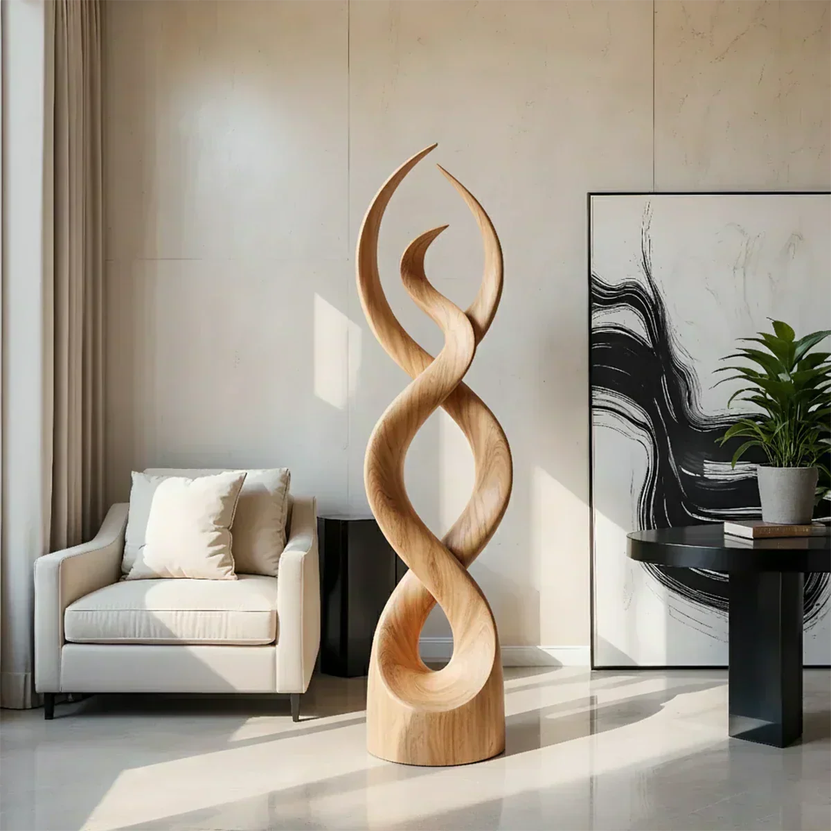 Twisted Harmony Abstract Sculpture for Modern Interiors - Woodenecho