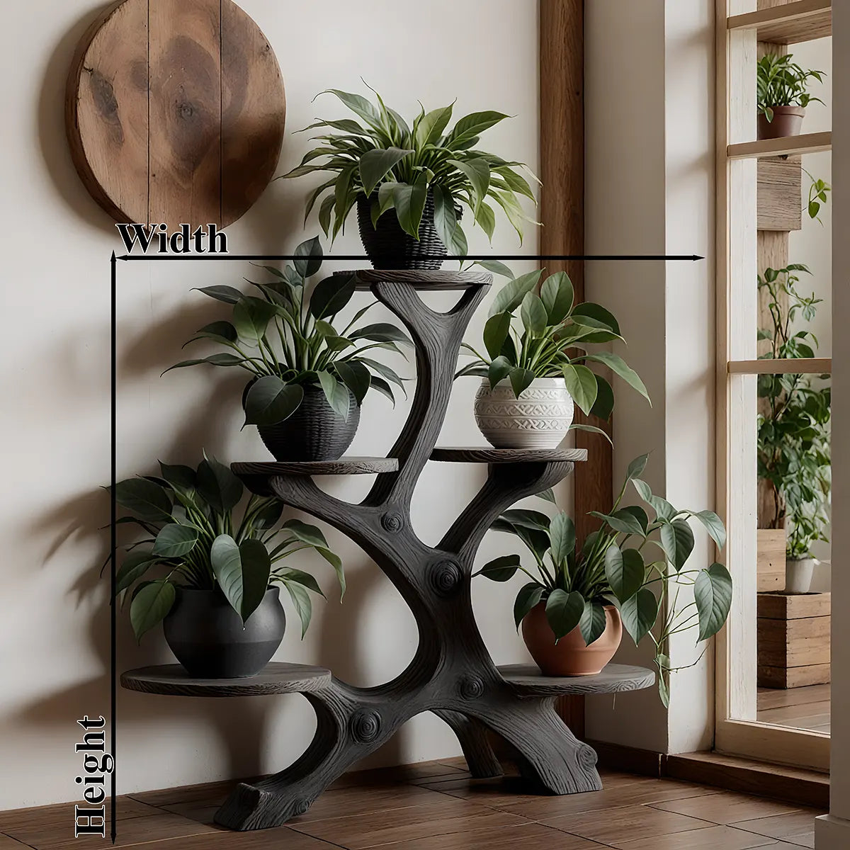 Driftwood plant stand helps elevate your home space