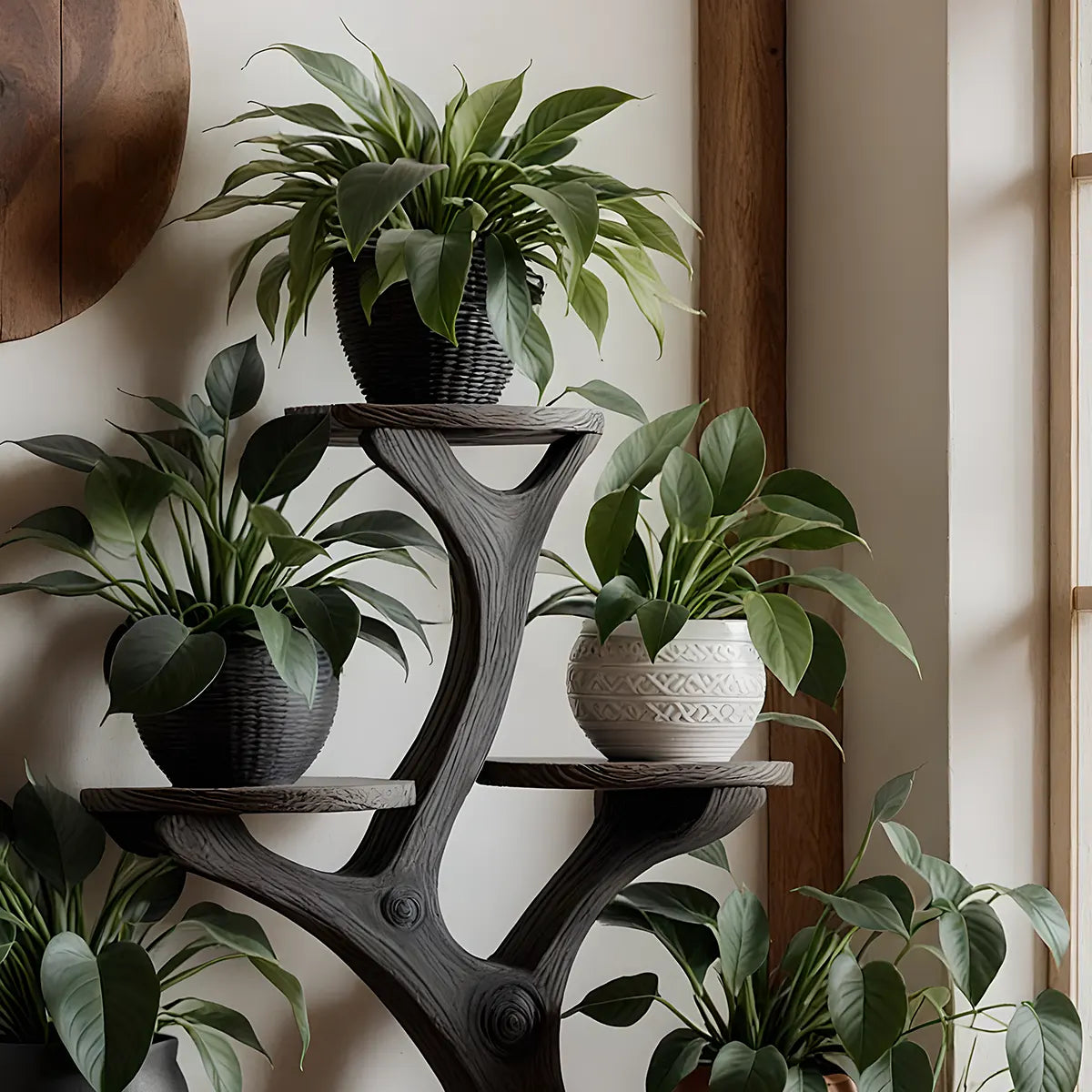 Driftwood plant stand helps elevate your home space