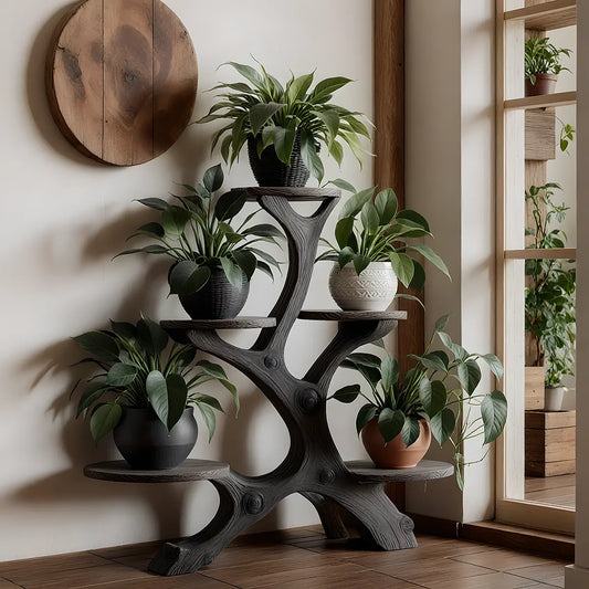 Driftwood plant stand helps elevate your home space