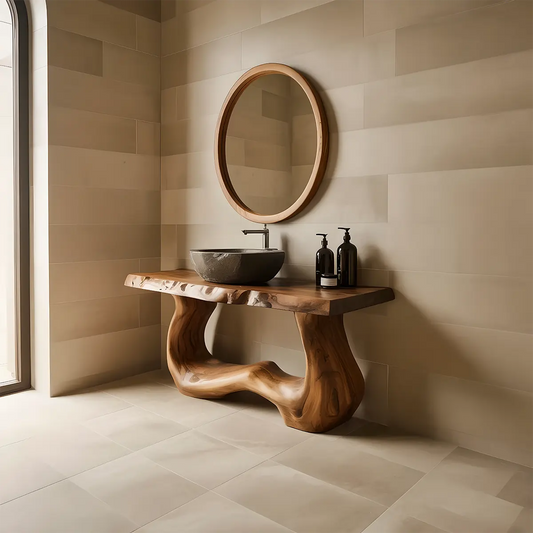 WaveForm Vanity – Sculpted Solid Wood Live Edge Design - Elitegemse