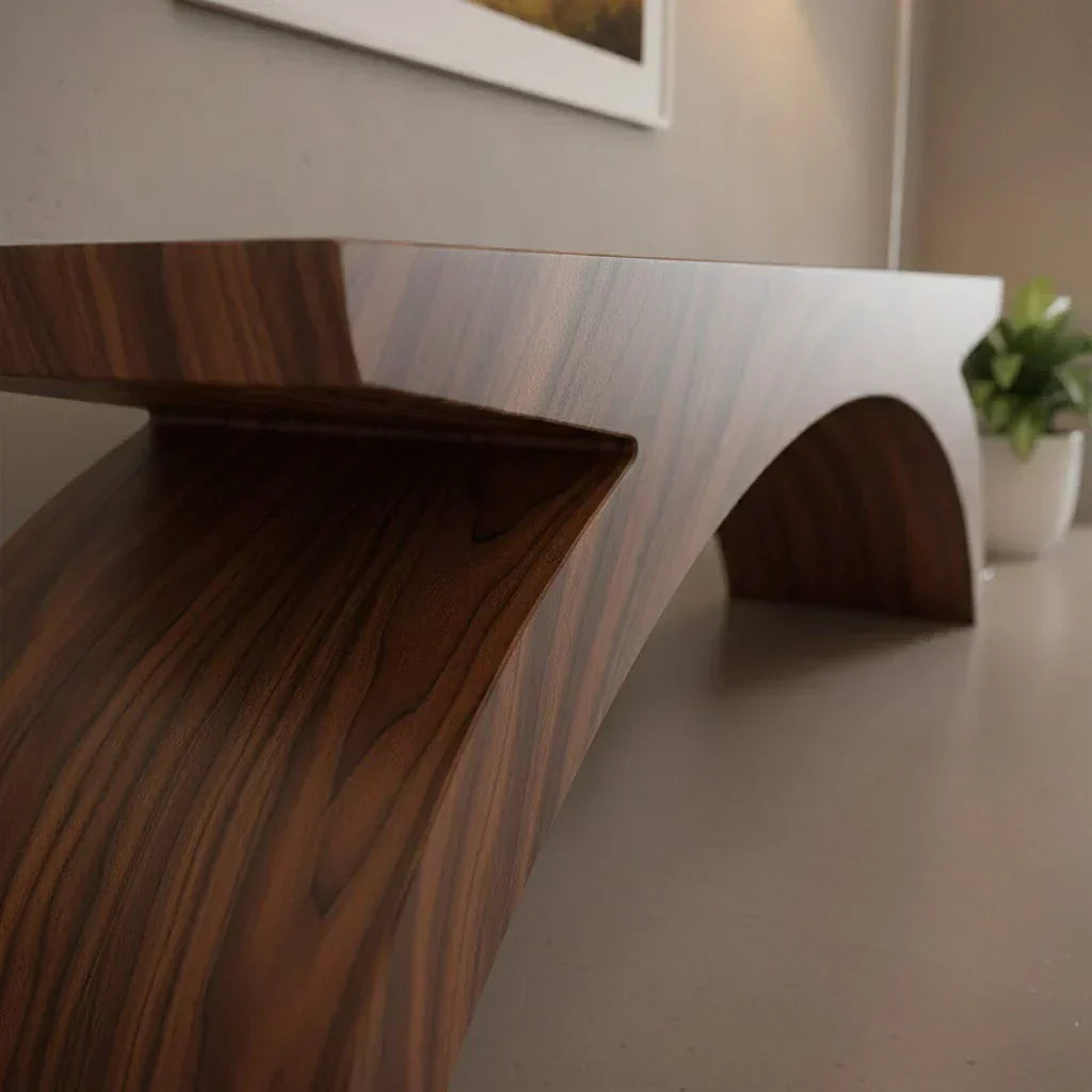 Arched Sculptural Bench in Natural Solid Wood – Wide Arc Edition - Elitegemse - View 6