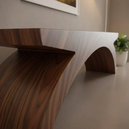 Arched Sculptural Bench in Natural Solid Wood – Wide Arc Edition - Elitegemse - View 6