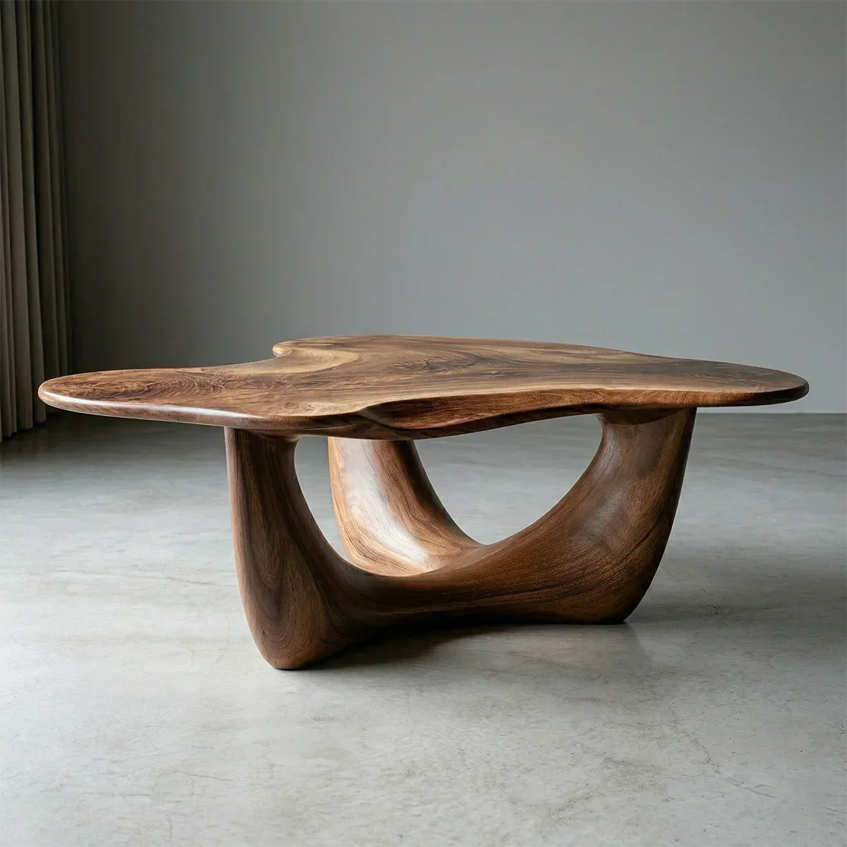 Asymmetrical Sculptural Coffee Table in Organic Natural Solid Wood - Elitegemse - View 3