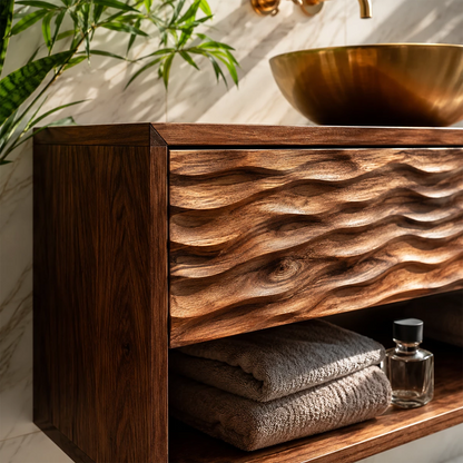Bathroom Vanity with Sculptural Wave Drawers for Traditional Spaces - Elitegemse - 1