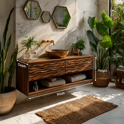 Bathroom Vanity with Sculptural Wave Drawers for Traditional Spaces - Elitegemse - 4