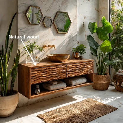 Bathroom Vanity with Sculptural Wave Drawers for Traditional Spaces - Elitegemse - 5