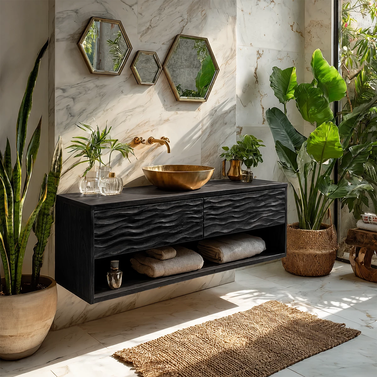 Bathroom Vanity with Sculptural Wave Drawers for Traditional Spaces - Elitegemse - 7