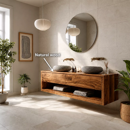 Bathroom Vanity with Two Drawers and Open Shelf Storage Traditional - Elitegemse - 4