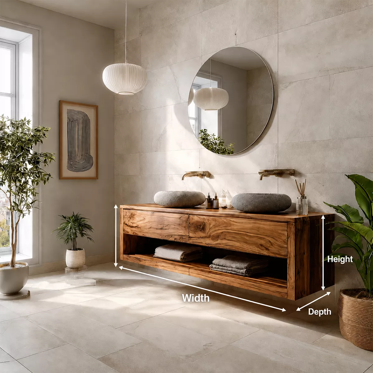 Bathroom Vanity with Two Drawers and Open Shelf Storage Traditional - Elitegemse - 5