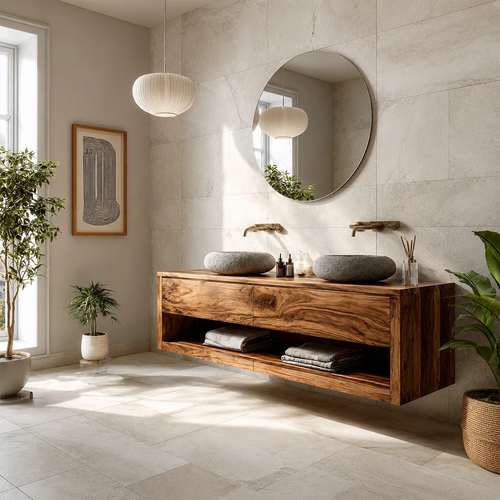 Bathroom Vanity with Two Drawers and Open Shelf Storage Traditional - Elitegemse - 6