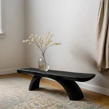 Curved Bench in Natural Solid Wood – Soft Arc Edition - Elitegemse - View 10