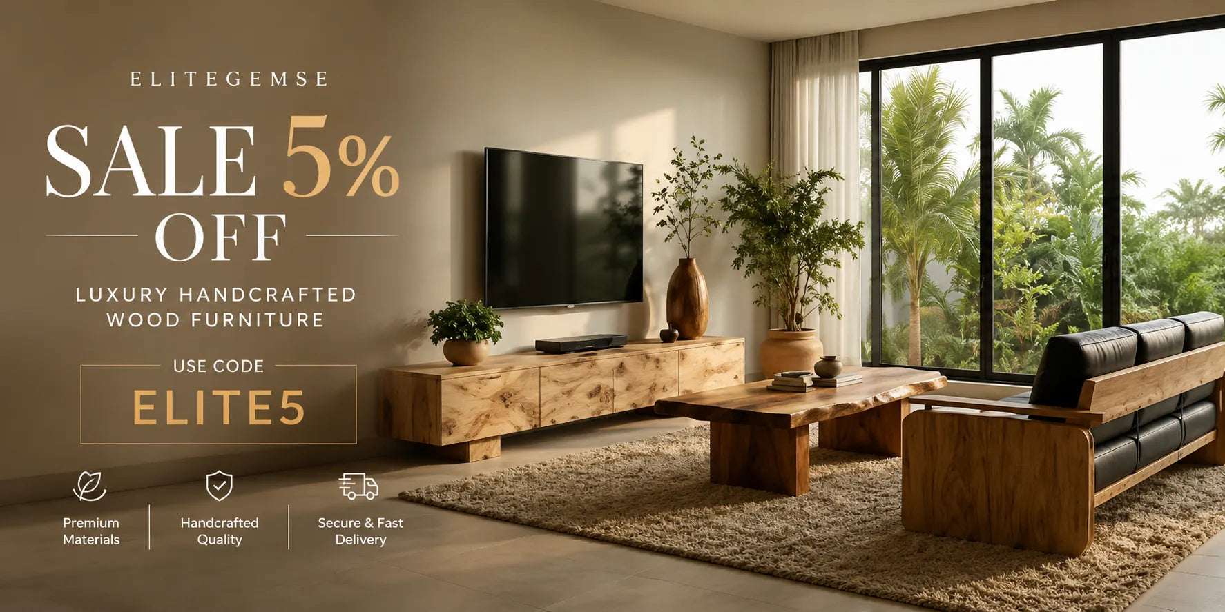 Elitegemse Sale 5% Off Luxury Handcrafted Wood Furniture – Code ELITE5