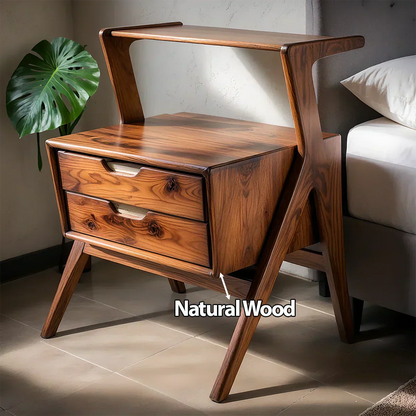 Handcrafted Natural Solid Wood Sculptural Nightstand - Elitegemse - View 5