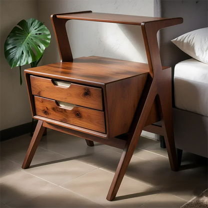 Handcrafted Natural Solid Wood Sculptural Nightstand - Elitegemse - View 9