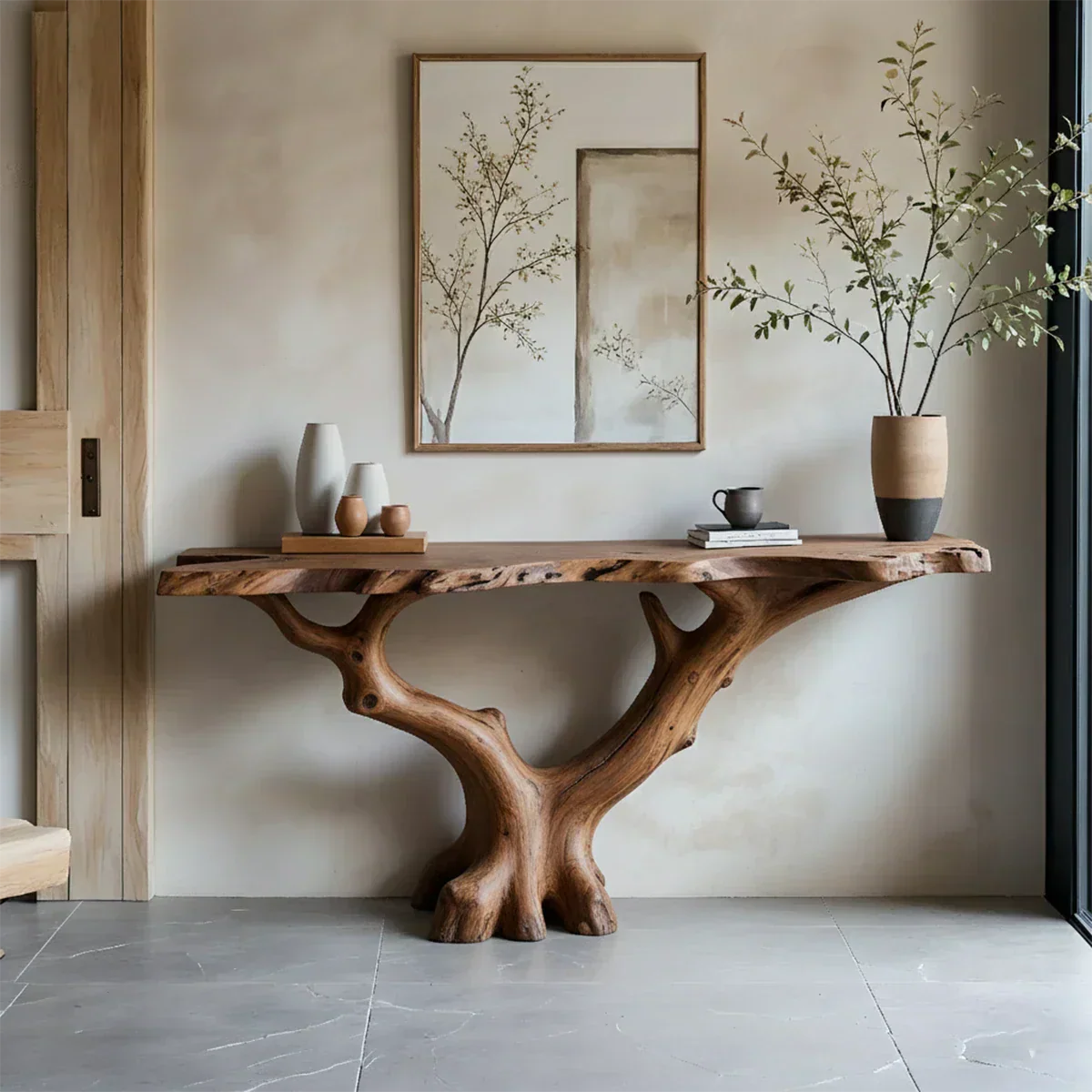 Handcrafted Solid Wood Branch-Form Rustic Console Table - Elitegemse - View 7