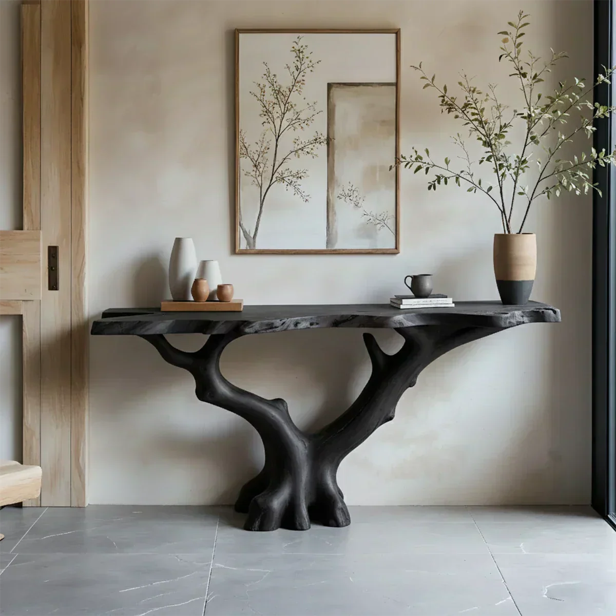 Handcrafted Solid Wood Branch-Form Rustic Console Table - Elitegemse - View 9