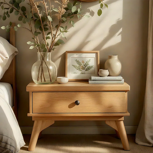 Lightwood Japandi Single-Drawer Nightstand - Elitegemse